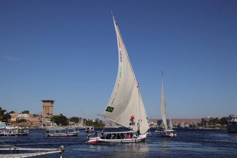 a Felucca carrying tourists