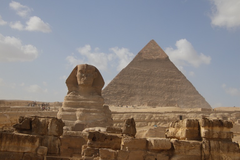 Sphinx with Khafre’s pyramid behind