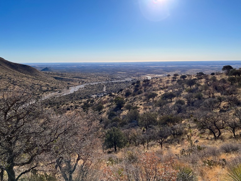 Looking back to the trail head