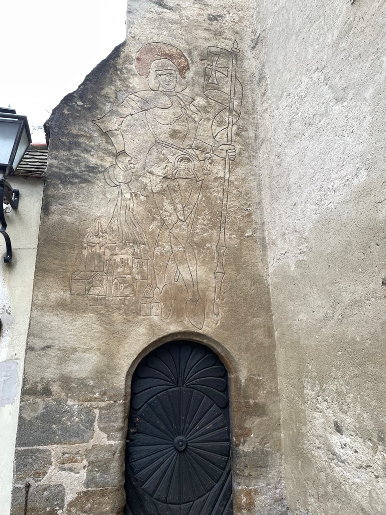 St. George or St. Stephen over the door to the former Clarissa Convent