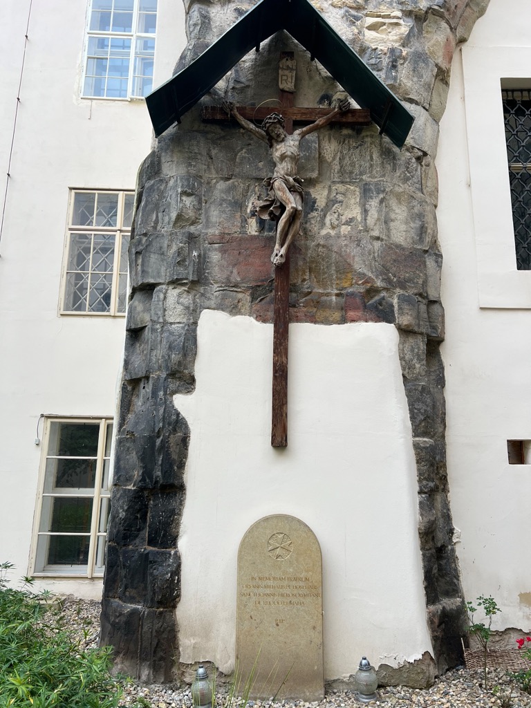 Crucifix outside Our Lady of the Chain church