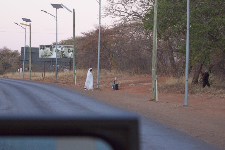 Pentecostal walking to worship