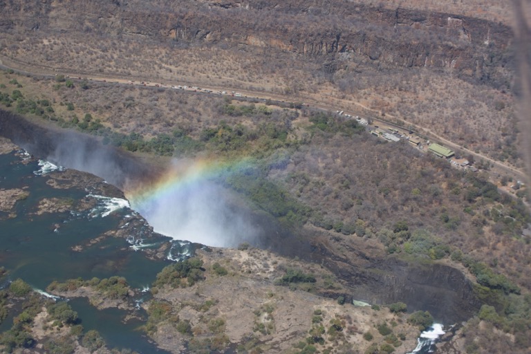 Victoria Falls with a rainbow